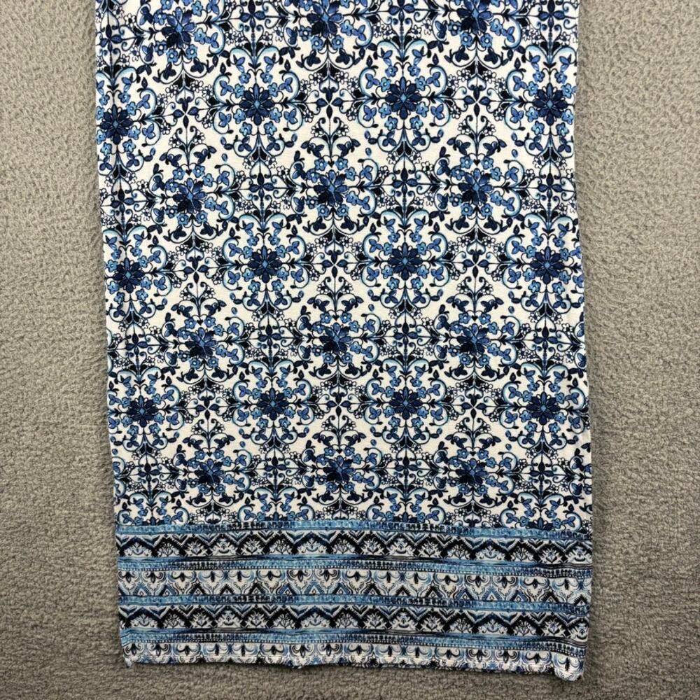J Jill Dress Medium Beach Coastal Jersey Knit Midi Tile Print Stretch Comfort - Picture 4 of 13